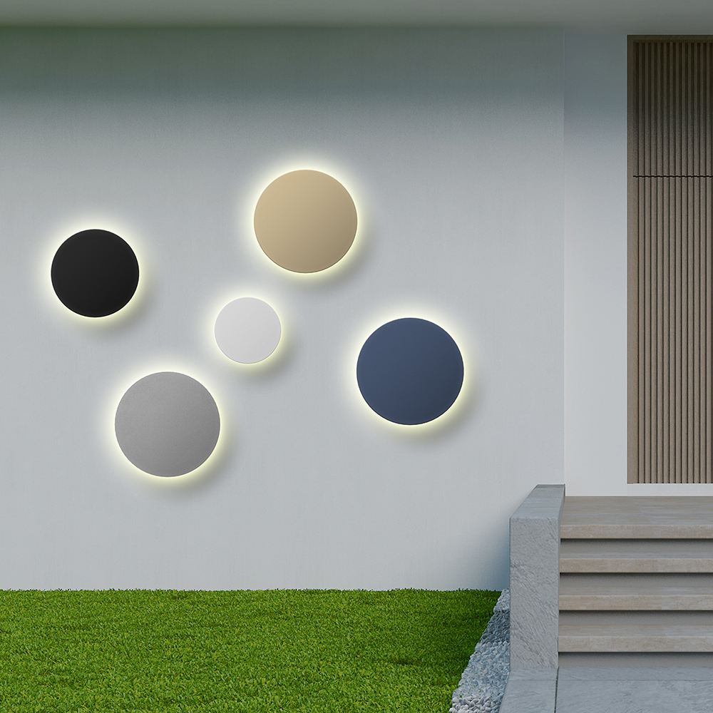 LED Außenwandleuchte 10W 3CCT – Rund Schwarz – 950 lm – IP65 Ø180 mm – Ansicht 11