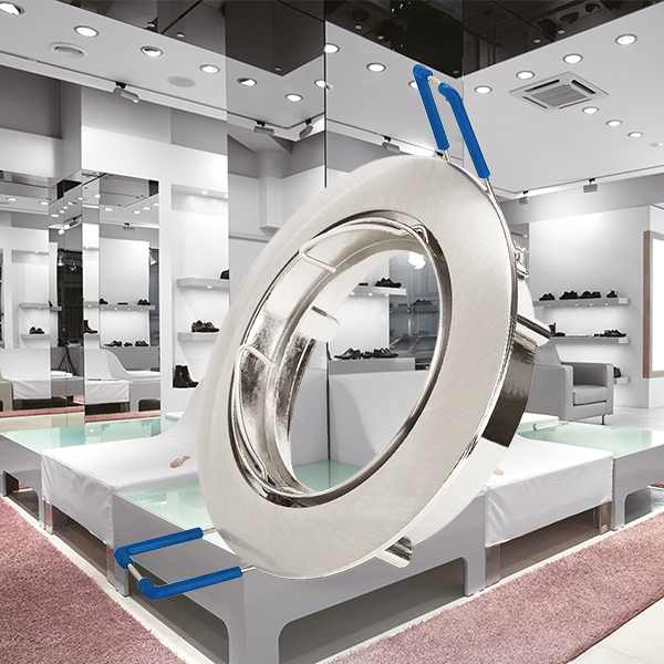 3er Set Einbaustrahler GU10 Nickel – Ø68 mm schwenkbar – inkl. Fassung IP20 – Ansicht 2