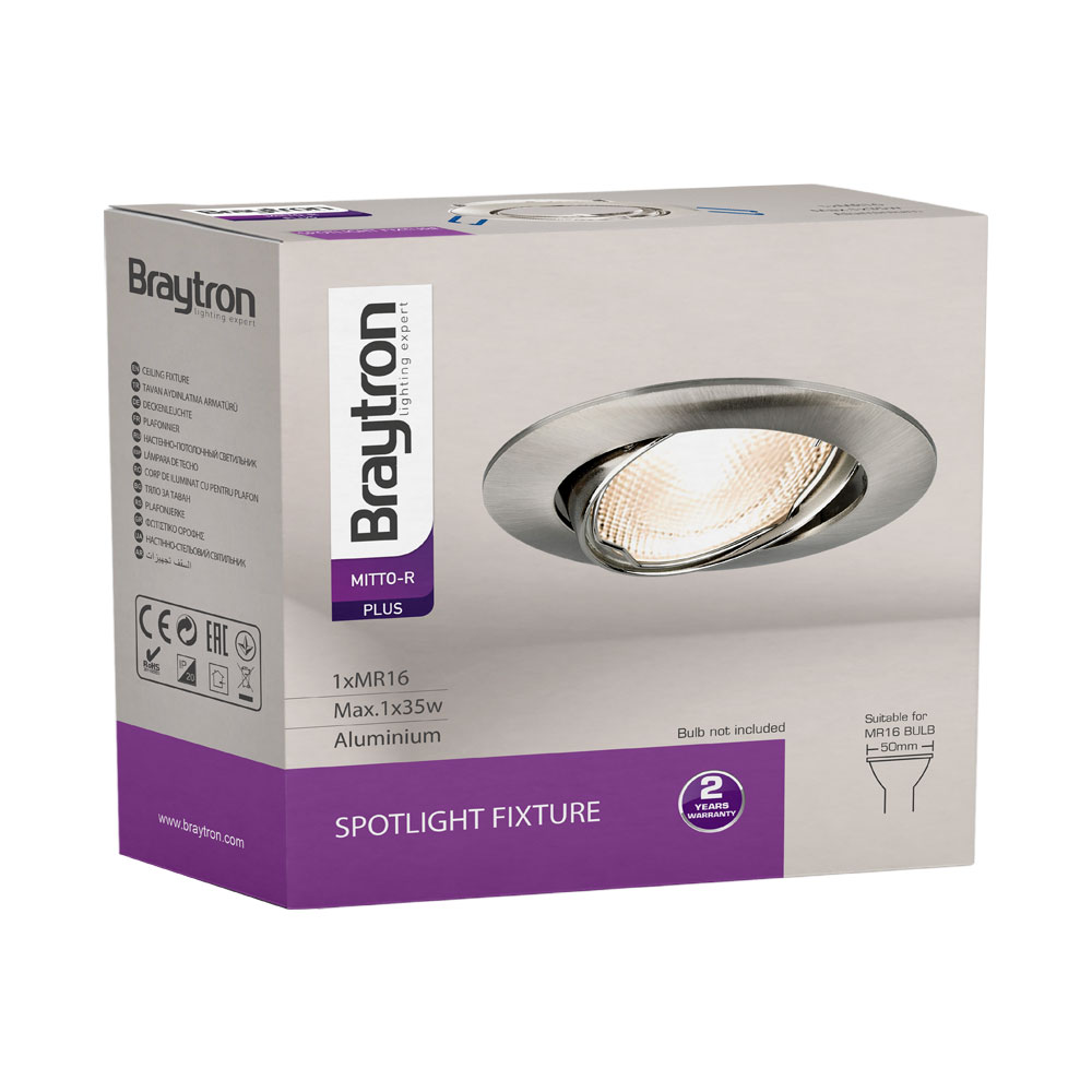 3er Set Einbaustrahler GU10 Nickel – Ø68 mm schwenkbar – inkl. Fassung IP20 – Ansicht 6