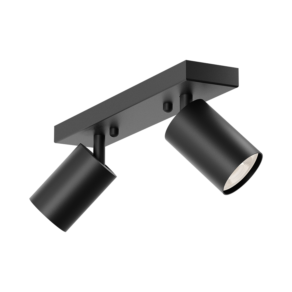 Aufbaustrahler 2-flammig GU10 Schwarz Aluminium – 300 mm – ohne Leuchtmittel IP20 – Ansicht 10