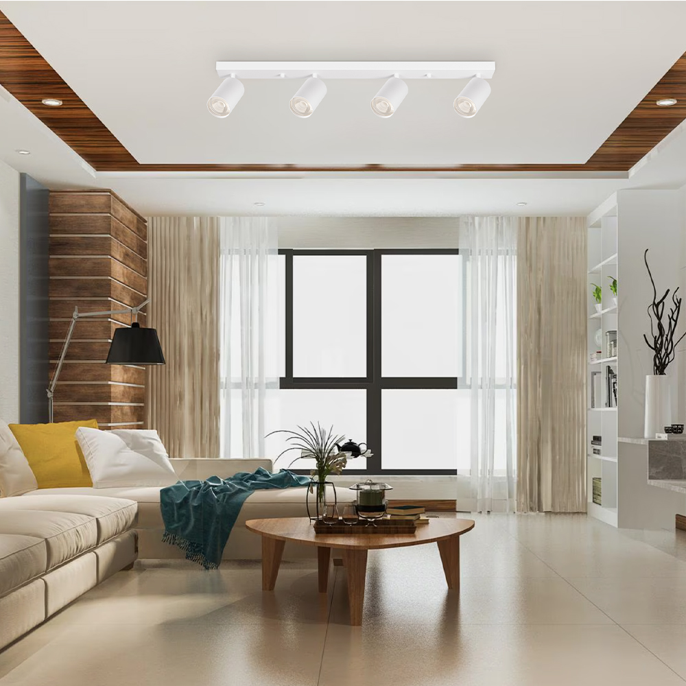 Braytron LED Deckenstrahler 4-flammig GU10 640mm Schwenkbar Weiß – Ansicht 10