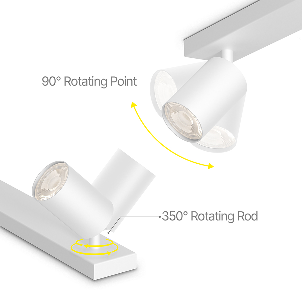 Braytron LED Deckenstrahler 4-flammig GU10 640mm Schwenkbar Weiß – Ansicht 11