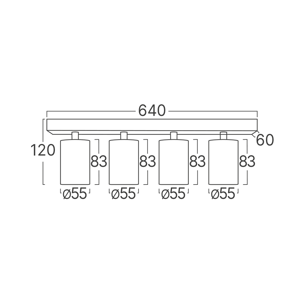 Braytron LED Deckenstrahler 4-flammig GU10 640mm Schwenkbar Gold – Ansicht 13