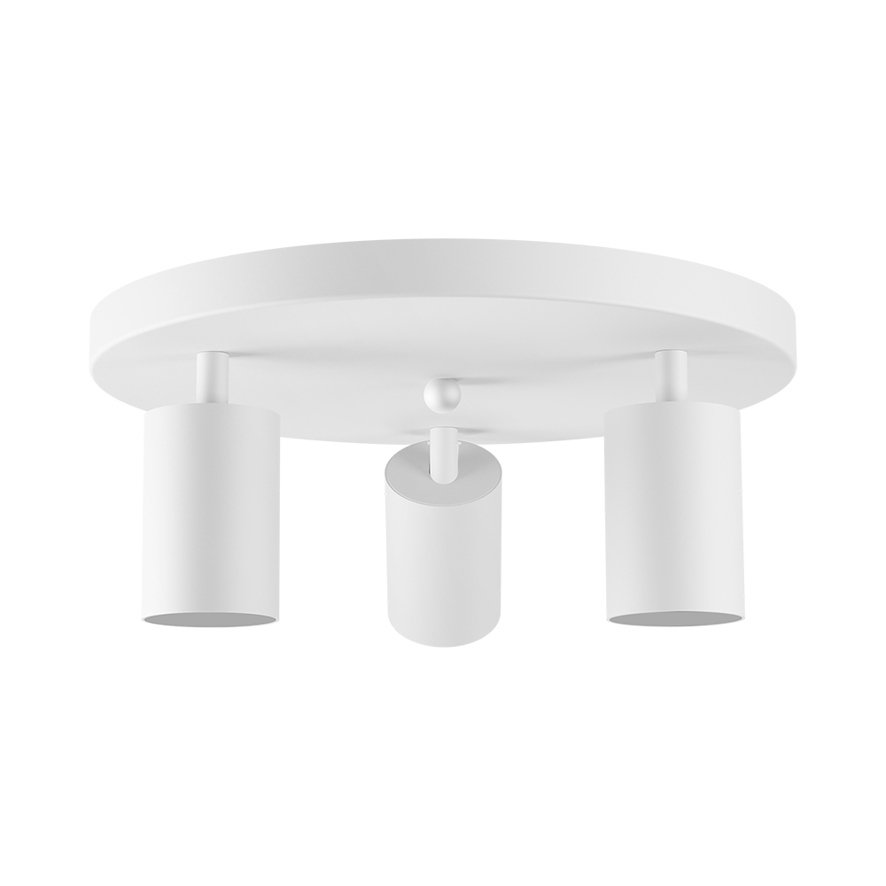 Aufbaustrahler 3-flammig Rund GU10 Weiß Aluminium – Ø300 mm – ohne Leuchtmittel – Ansicht 7