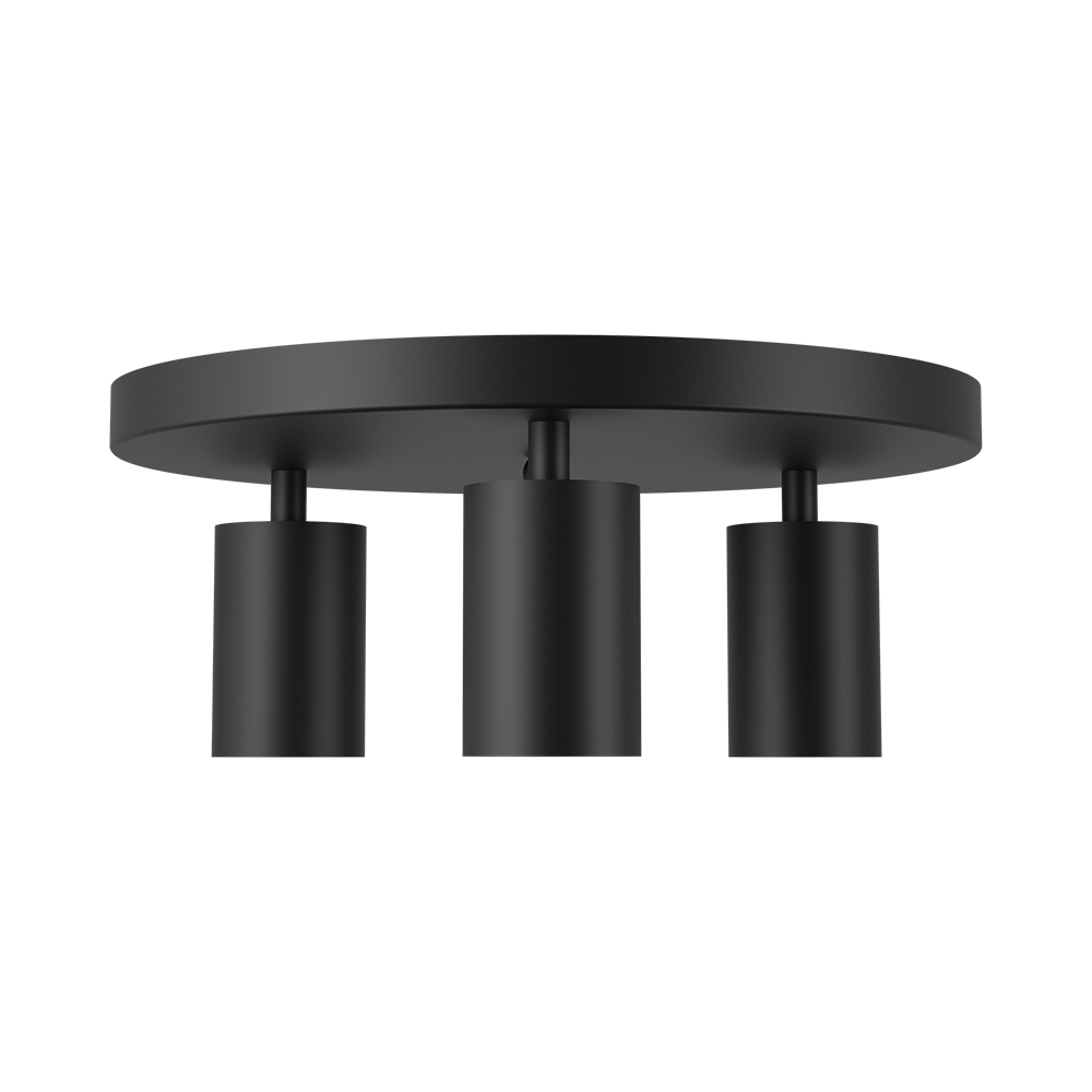 Aufbaustrahler 3-flammig Rund GU10 Schwarz Aluminium – Ø300 mm – ohne Leuchtmittel – Ansicht 7