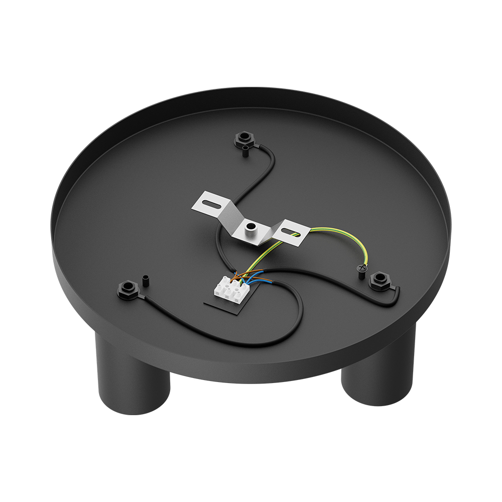 Aufbaustrahler 3-flammig Rund GU10 Schwarz Aluminium – Ø300 mm – ohne Leuchtmittel – Ansicht 8