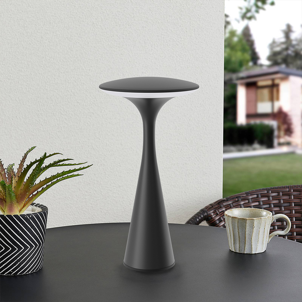 Braytron LED Tischlampe mit Akku Touch Dimmbar USB IP44 30h Laufzeit Schwarz – Ansicht 2