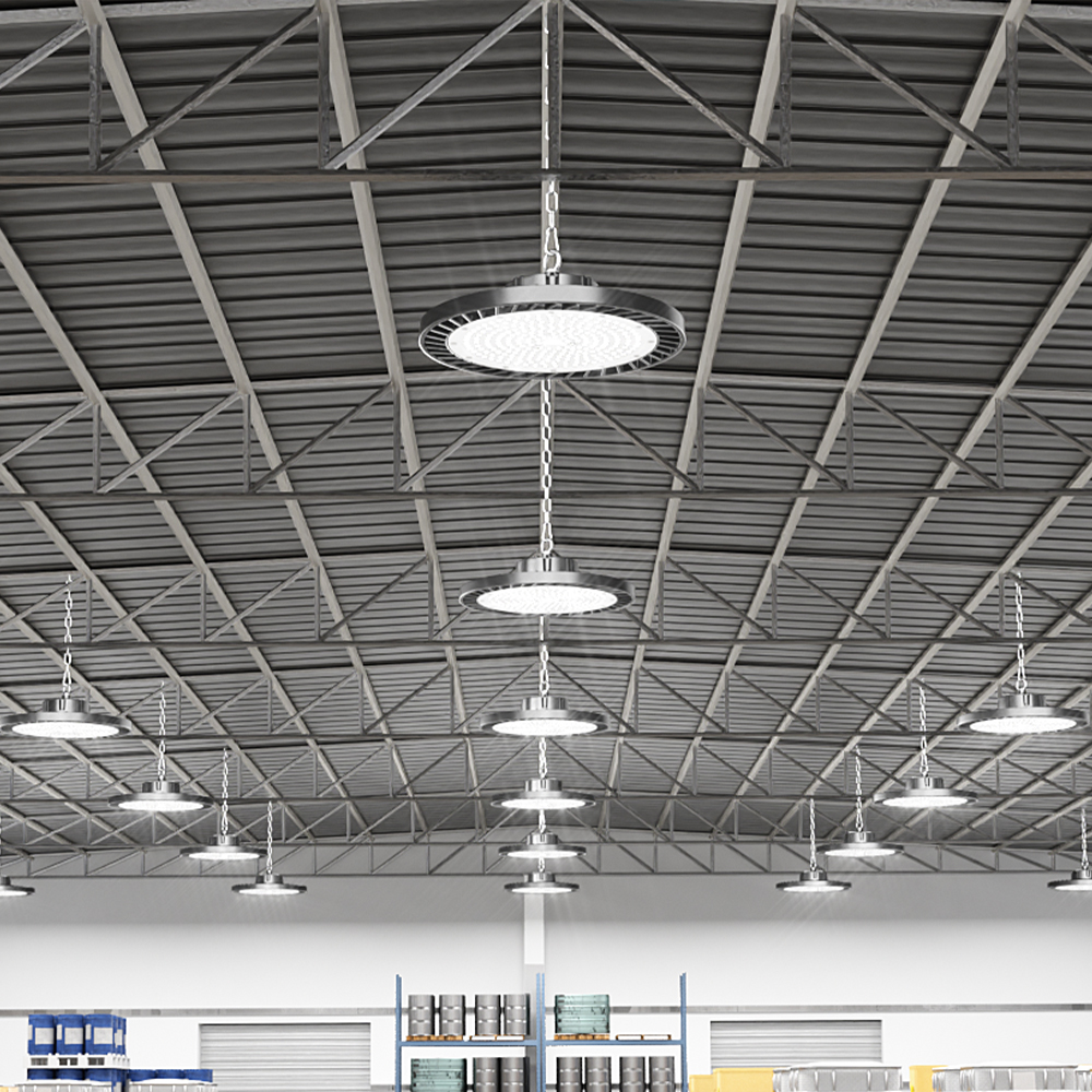 Braytron LED Hallenstrahler Highbay UFO 100W–200W – 13000–34000lm – IP65 wasserdicht – 3CCT Farbwahl – Ansicht 2