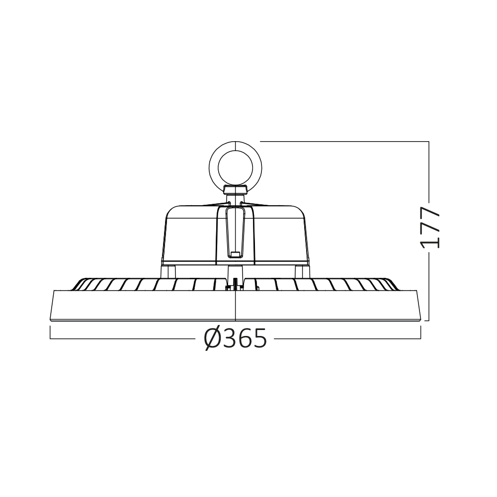 Braytron LED Hallenstrahler Highbay UFO 100W–200W – 13000–34000lm – IP65 wasserdicht – 3CCT Farbwahl – Ansicht 7