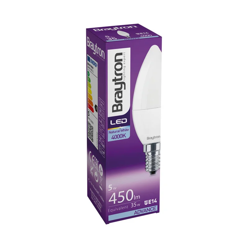 LED E14 Kerzenlampe 5W – 4000K neutralweiß, 450lm, ersetzt 35W Birne kaufen – BA09-00511 | lumdo.de