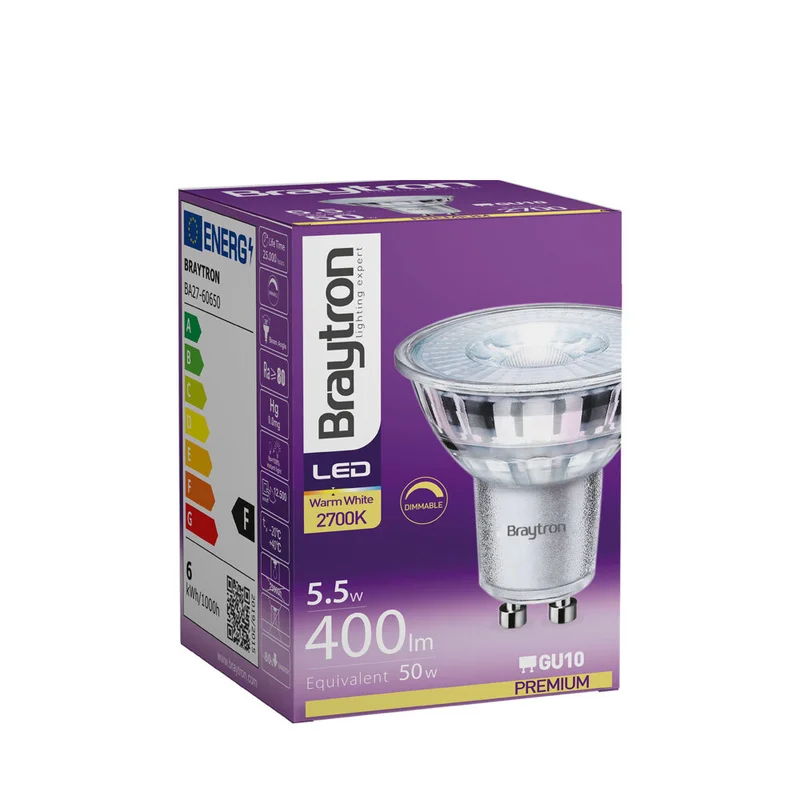 LED GU10 5,5W (50W) dimmbar 2700K Warmweiß | PurpleLights kaufen – BA27-60650 | lumdo.de
