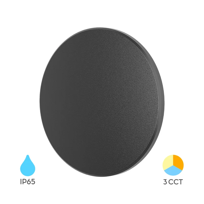 LED Außenwandleuchte 10W 3CCT – Rund Schwarz – 950 lm – IP65 Ø180 mm kaufen – BG37-00181 | lumdo.de