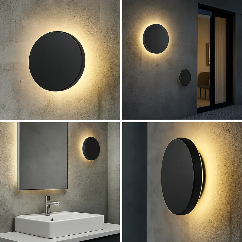 LED Wandleuchte Rund Schwarz – 12W, 3CCT, IP65, Designer Licht modern kaufen – BG37-00281 | lumdo.de