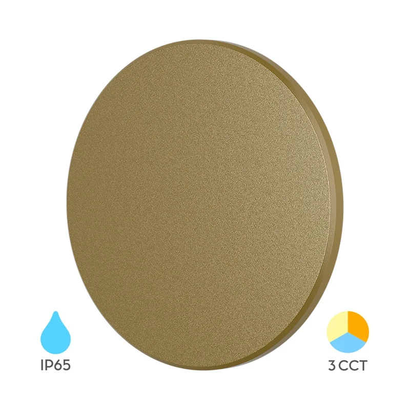 LED Wandleuchte 12W Gold Rund – 3CCT IP65 Designlampe kaufen – BG37-00286 | lumdo.de