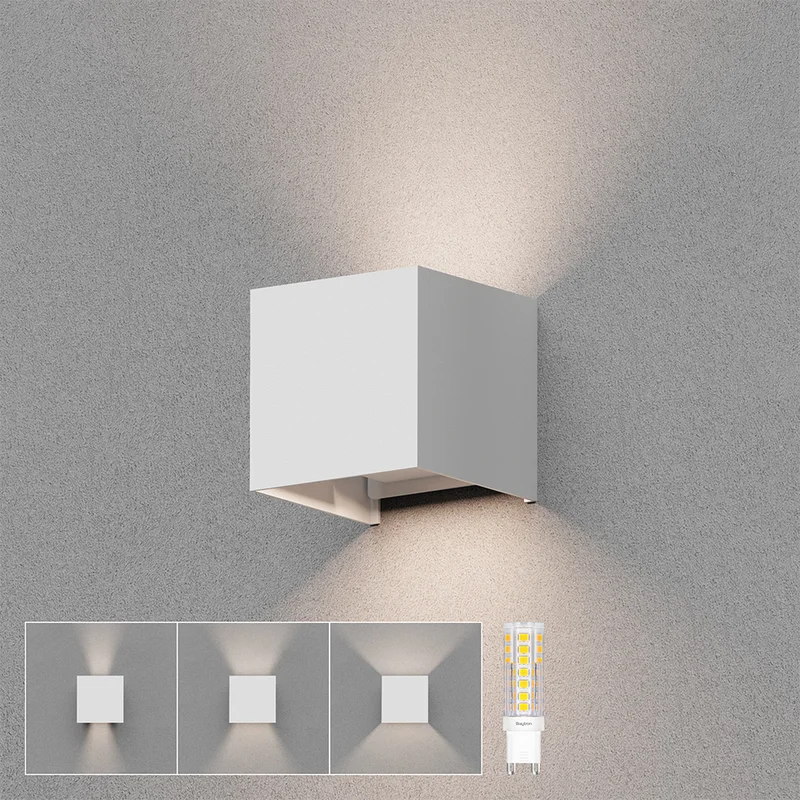 Moderne Außenleuchte Cube IP54 – Verstellbarer Lichtkegel, Weiß oder G kaufen – BG38-03400 | lumdo.de