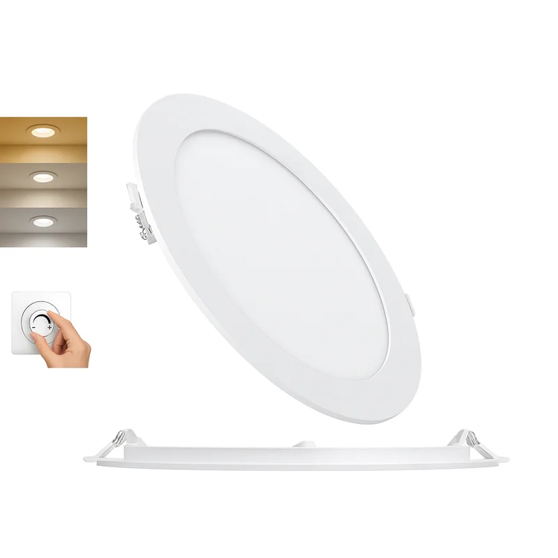 LED Panel Einbaustrahler 18W Dimmbar 3CCT – Ø205 mm ultraflach 26 mm kaufen – BP01-91880 | lumdo.de