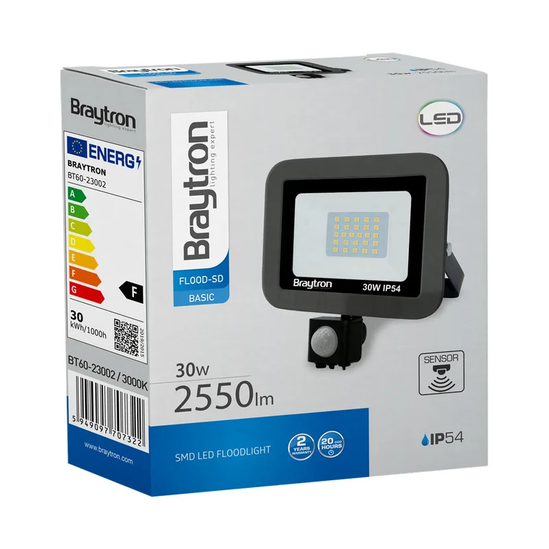 LED Strahler 30W mit Bewegungsmelder – IP54 3000K | Purplelights kaufen – BT60-23002 | lumdo.de