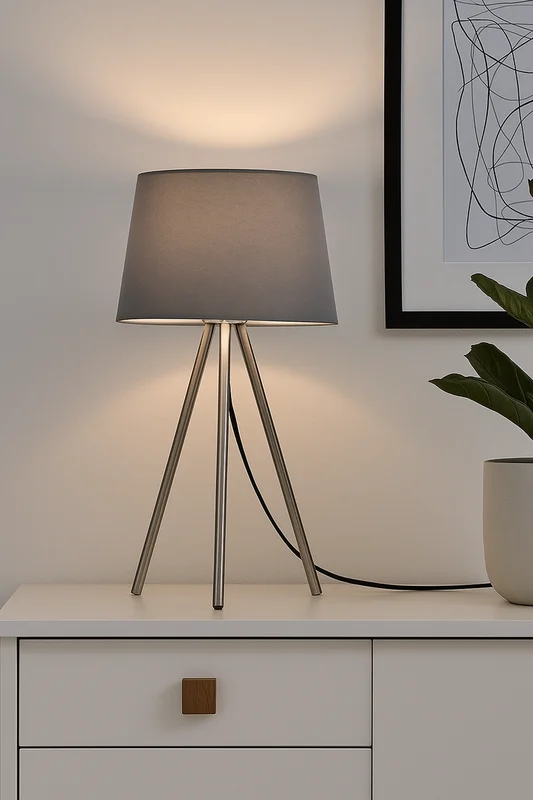 Braytron Tischleuchte – Moderne graue 3-Bein Lampe mit E27 Fassung kaufen – BV06-00022 | lumdo.de